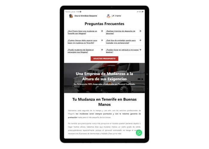 tablet web mudanzas